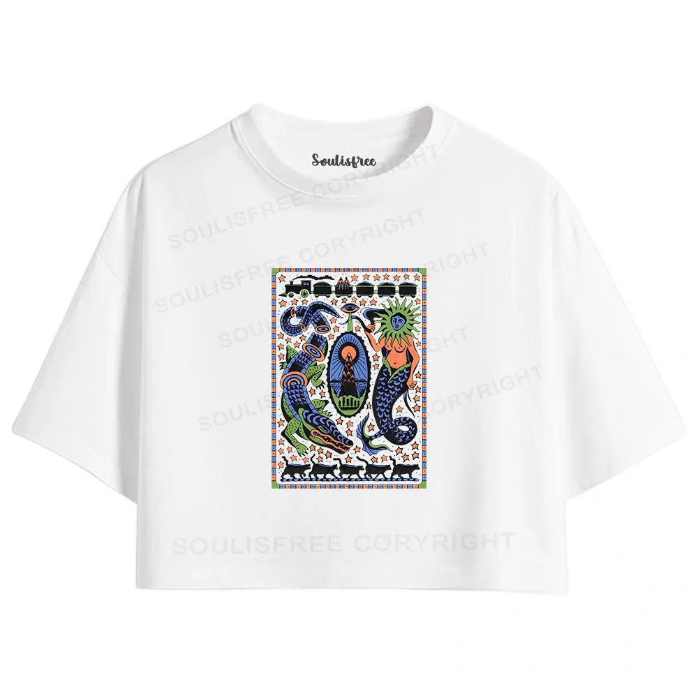 Designed Mysterious Place Crop Top