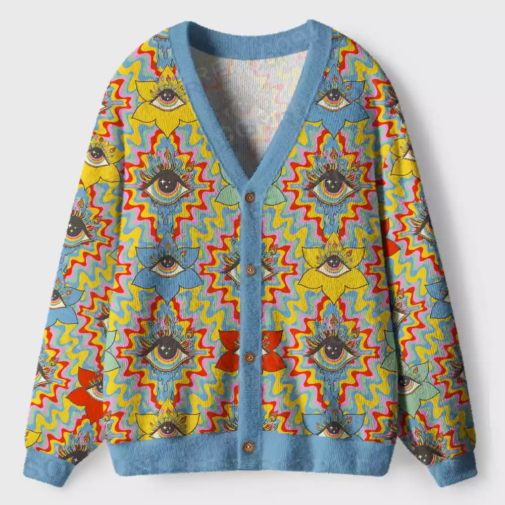 Occult Chromatic Ocular Ugly Cardigan Sweaters 