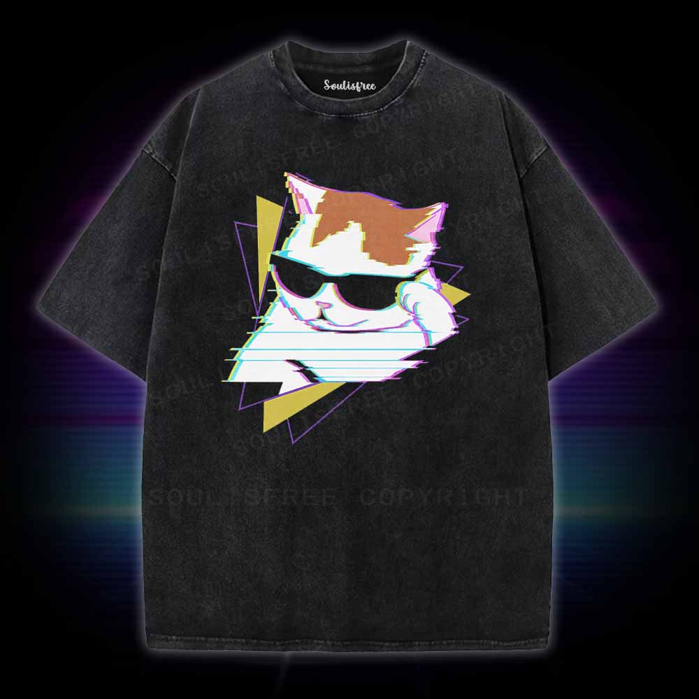 Soulisfree Funny cat meme Washed Tee