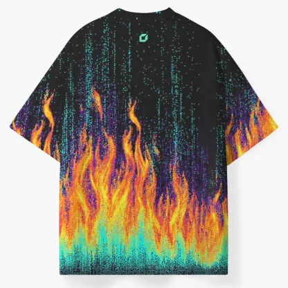 Soulisfree Digital Rainbow Flame ECO‑PERF Graphic Tee