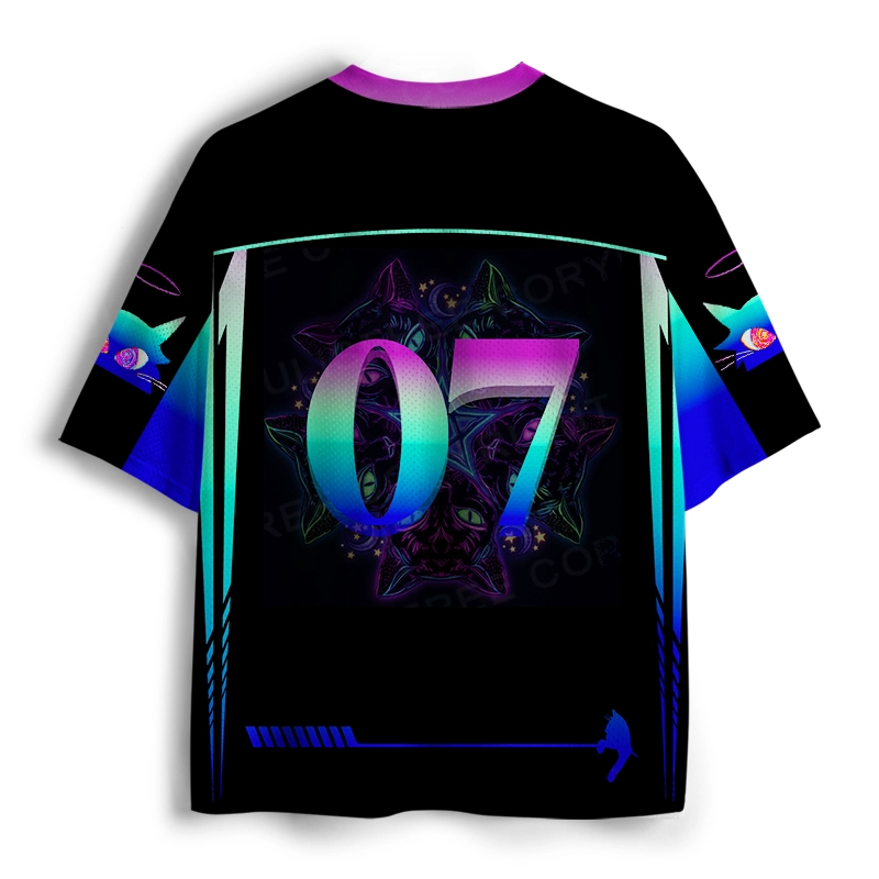 Soulisfree Mystical Cat Geometry  Mesh Jersey