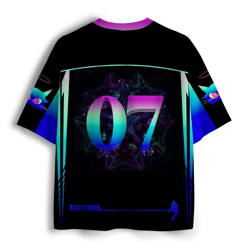 Soulisfree Mystical Cat Geometry  Mesh Jersey