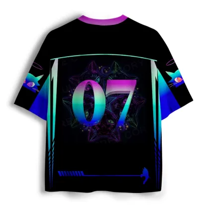 Soulisfree Mystical Cat Geometry  Mesh Jersey