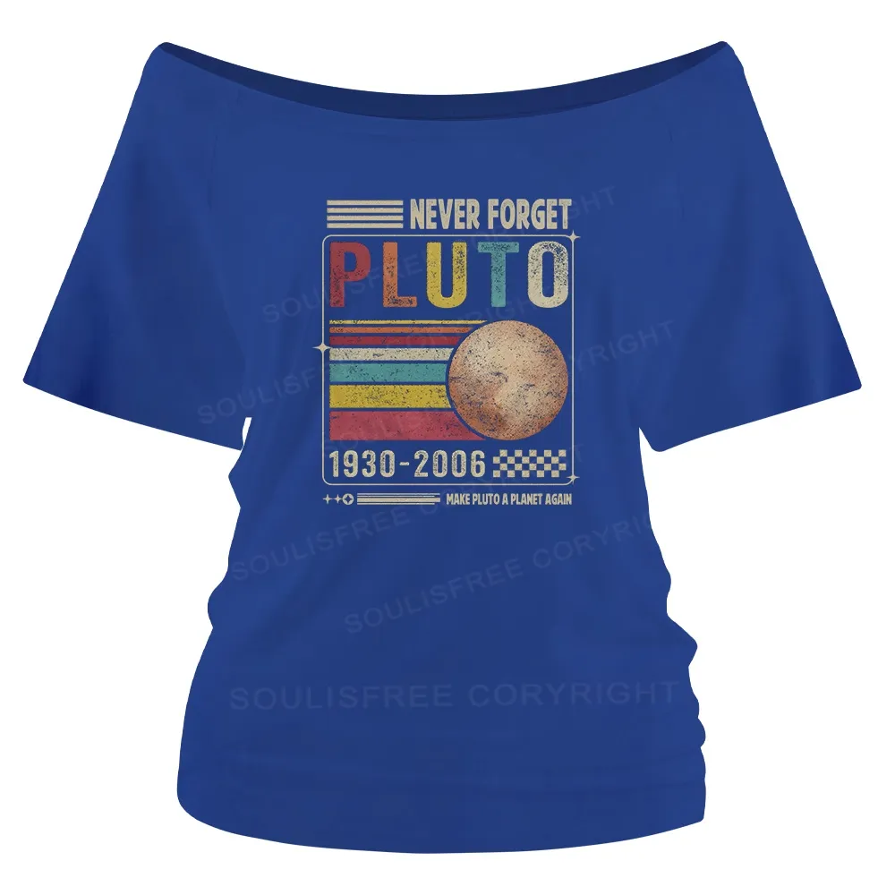 Designed Never Forget Pluto Off Shoulder Top
