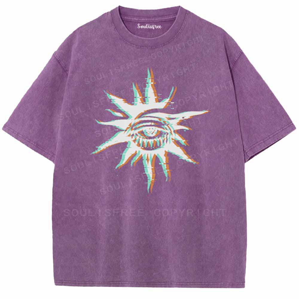 Soulisfree GLITCH SUN EYE Washed Tee