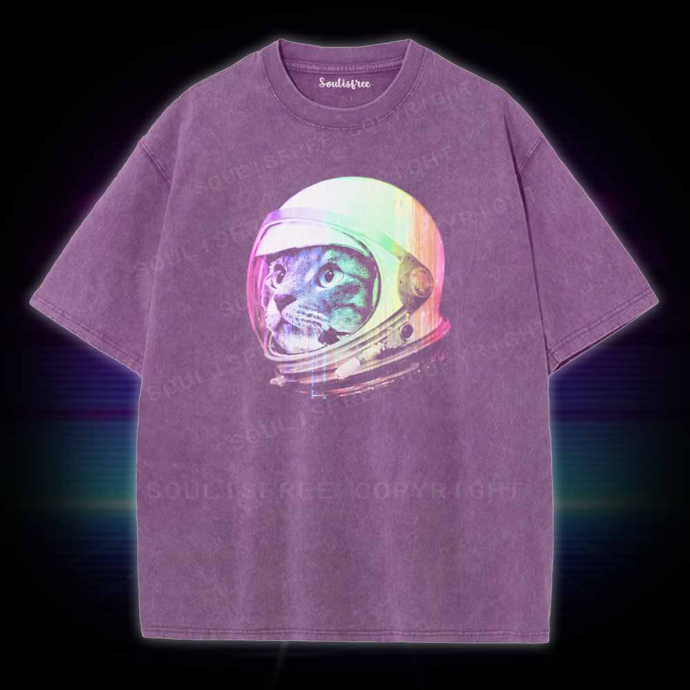 Soulisfree Cat Astronaut Washed Tee