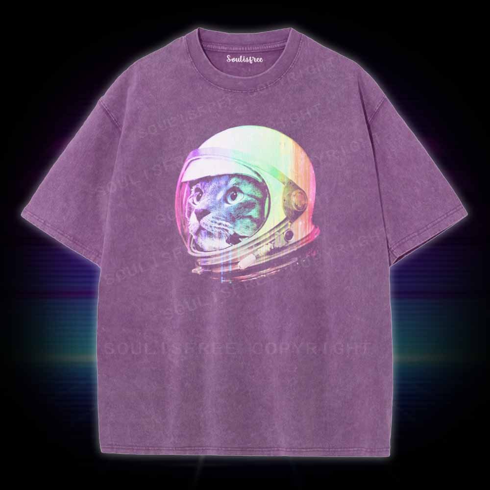 Soulisfree Cat Astronaut Washed Tee