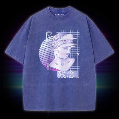 Soulisfree Vaporwave Glitch Statue Washed Tee
