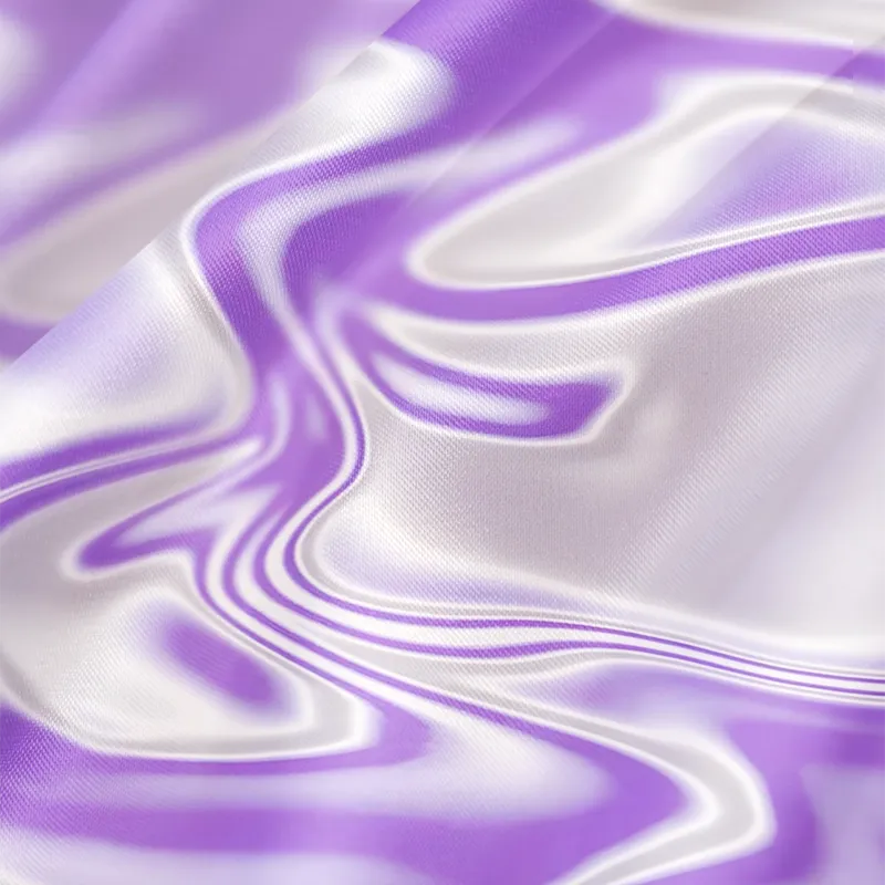 Soulisfree Lavender Liquid Swirl Cowl Neck Satin Mini Dress