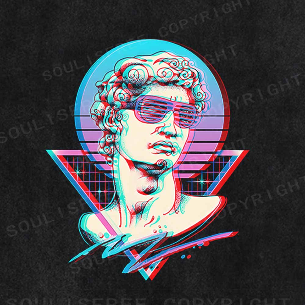 Soulisfree Neon Greek Bust Washed Tee