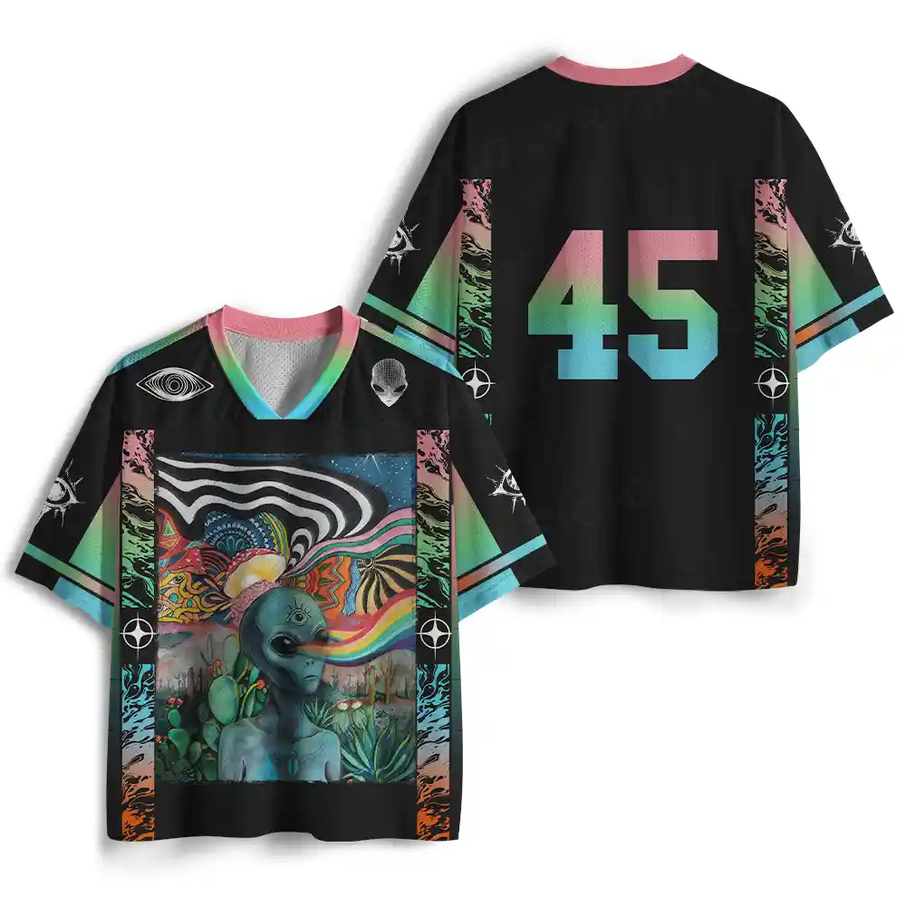 Cosmic Vision: Psychedelic Alien Mesh Jersey