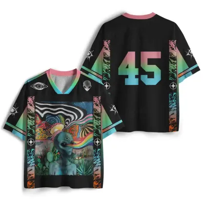 Cosmic Vision: Psychedelic Alien Mesh Jersey