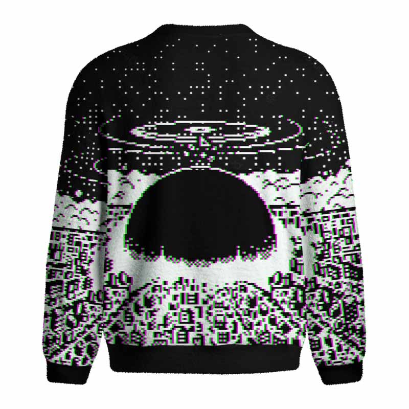 Soulisfree Pixel Explosion Fuzzy Crewneck Sweater