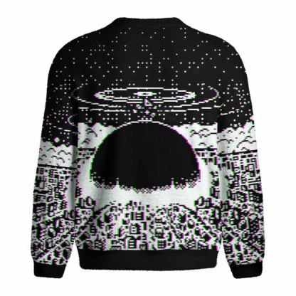 Soulisfree Pixel Explosion Fuzzy Crewneck Sweater