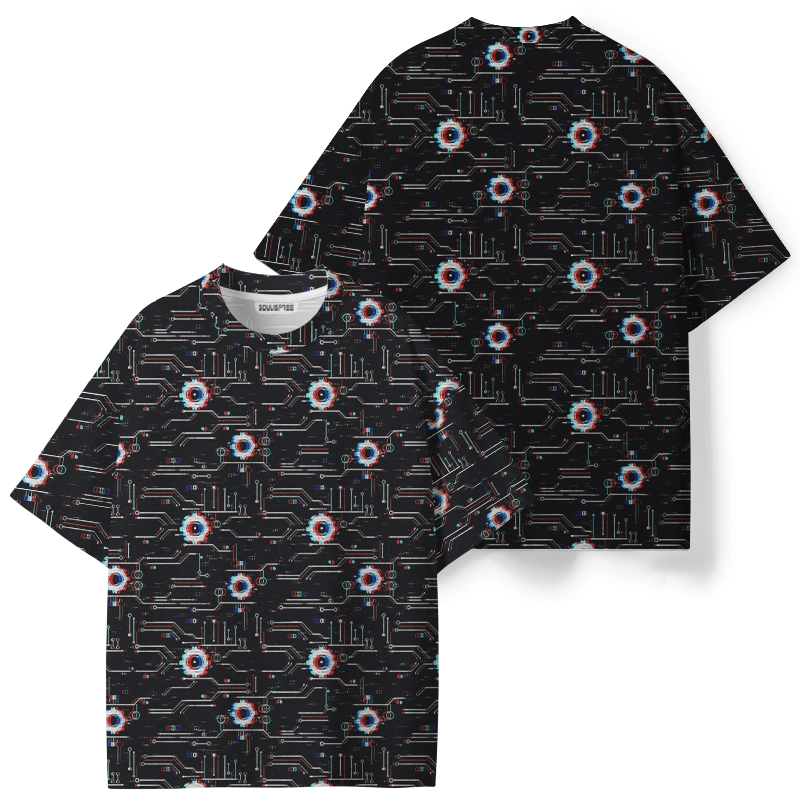 Soulisfree Neon Circuitry ECO‑PERF Graphic Tee