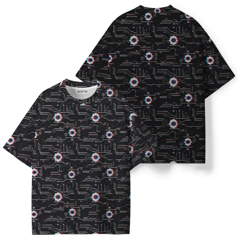 Soulisfree Neon Circuitry ECO‑PERF Graphic Tee