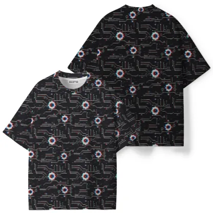 Soulisfree Neon Circuitry ECO‑PERF Graphic Tee
