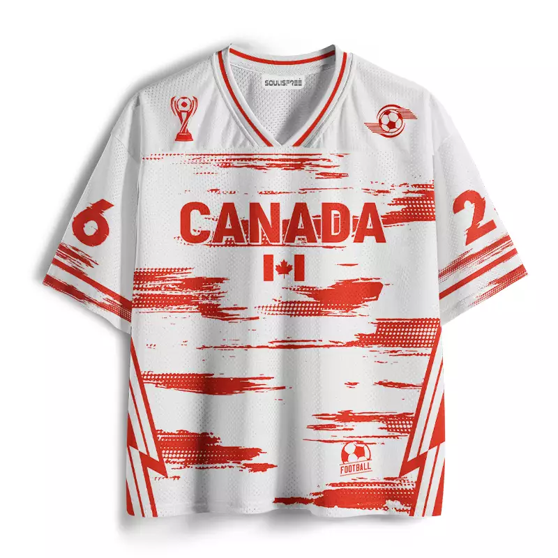 Soulisfree Retro Vintage Canada Soccer Mesh Jersey