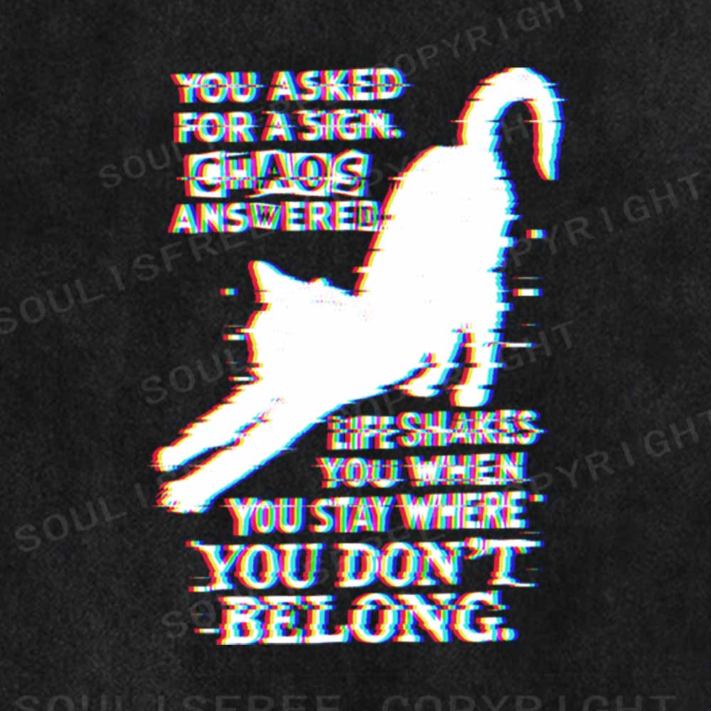 Soulisfree  Glitch cat’s life advice. Washed Tee