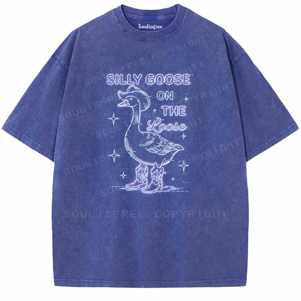 Soulisfree SILLY GOOSE ON THE LOOSE Washed Tee