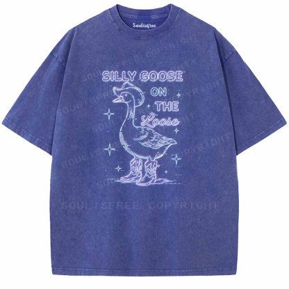 Soulisfree SILLY GOOSE ON THE LOOSE Washed Tee