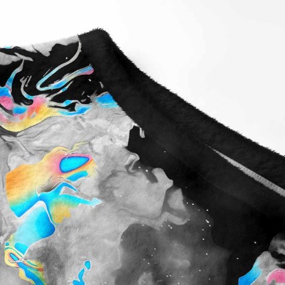 Soulisfree Cyber Iridescent Fluid Women's Fuzzy Crewneck Sweater