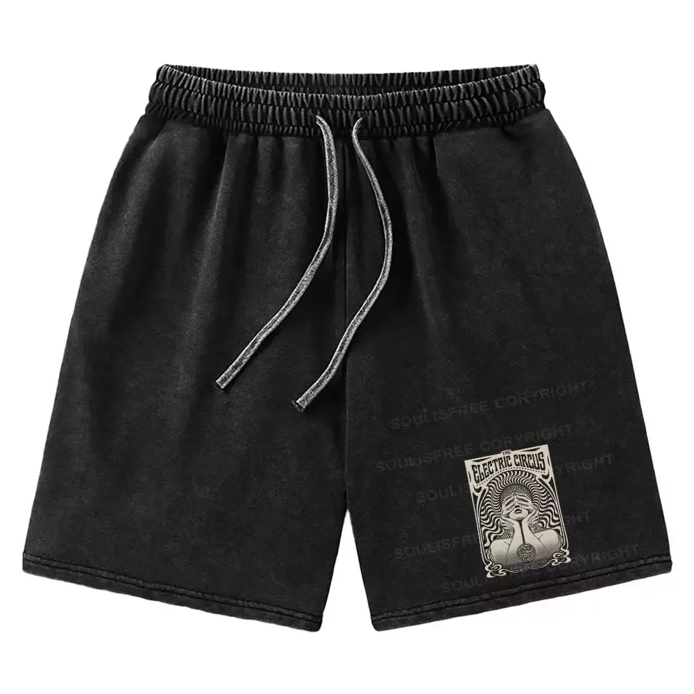 Designed Spiritual Exploration Washed Shorts