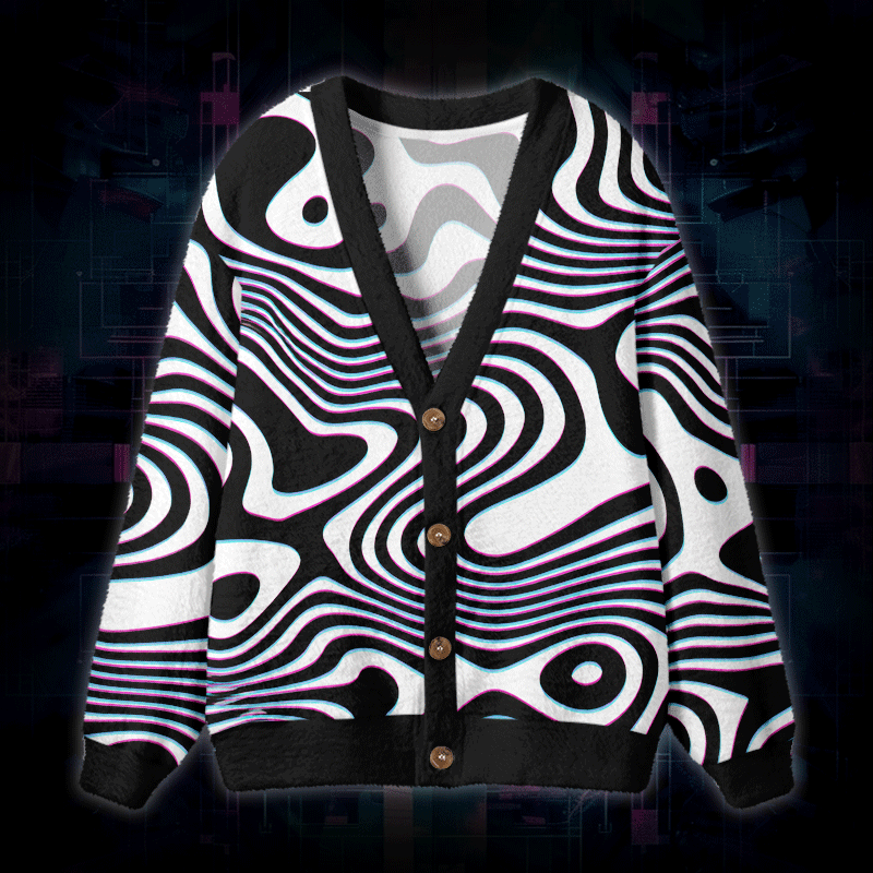 Soulisfree Go Against The Flow Fuzzy Cardigan Sweater 