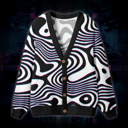 Soulisfree Go Against The Flow Fuzzy Cardigan Sweater 