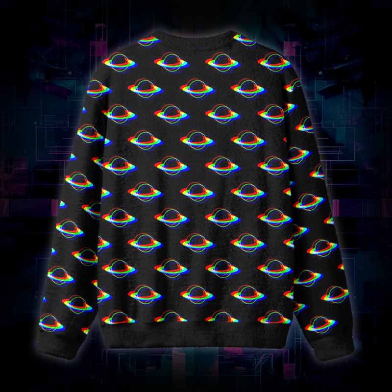 Soulisfree Find Your Own Orbit Fuzzy Crewneck Sweater