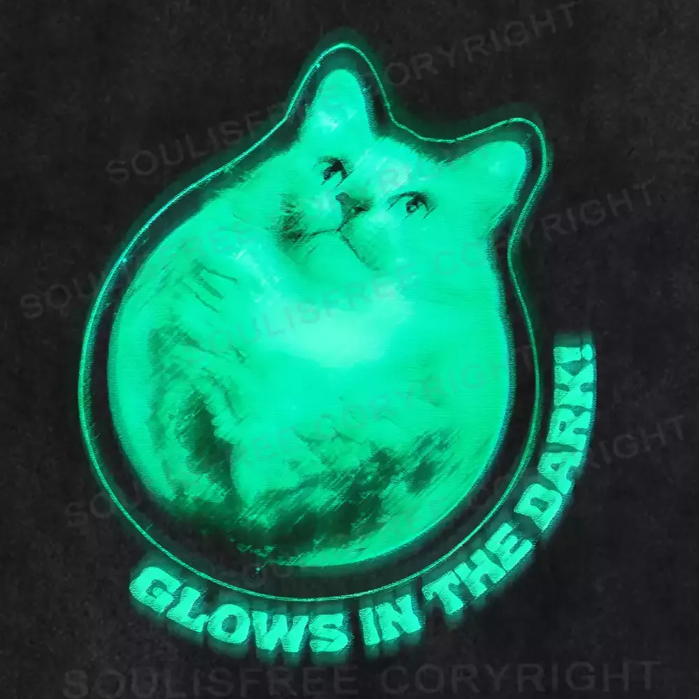Moonlight Cat Washed Space T-shirt