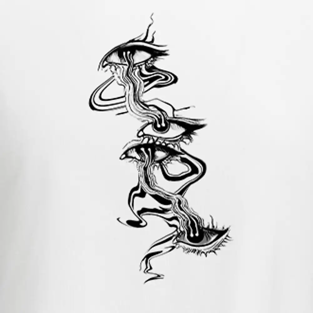 Psychedelic Eyes Washed Cropped Sweatshirt Block Raglan Long Sleeve Crop Top