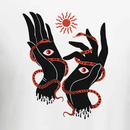 The Eyes Will Not Deceive You Washed Cropped Sweatshirt Block Raglan Long Sleeve Crop Top