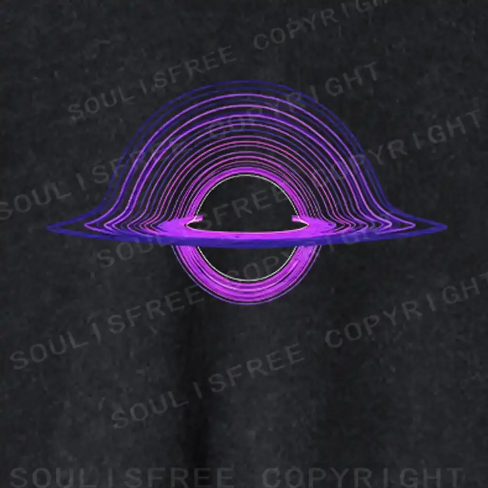 Purple Black Hole Washed Cropped Sweatshirt