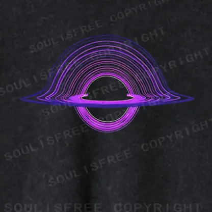 Purple Black Hole Washed Cropped Sweatshirt