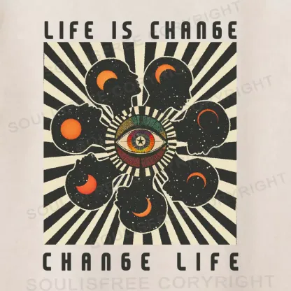 LIFE IS CHANGE, CHANGE LIFE Washed T-shirt