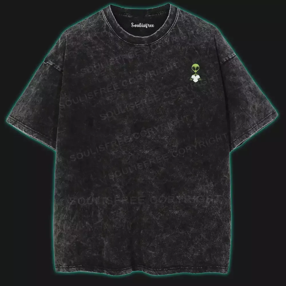 Alien Love Across The Stars Washed Space T-shirt