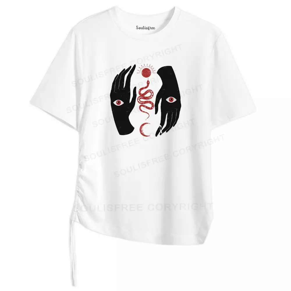Eye of the Infinite Asymmetrical Top With Side Drawstring