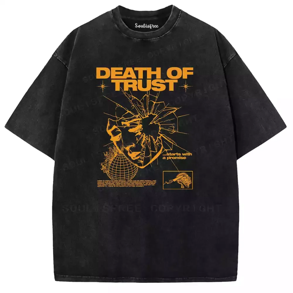 Death of Trust Shattered Washed T-shirt