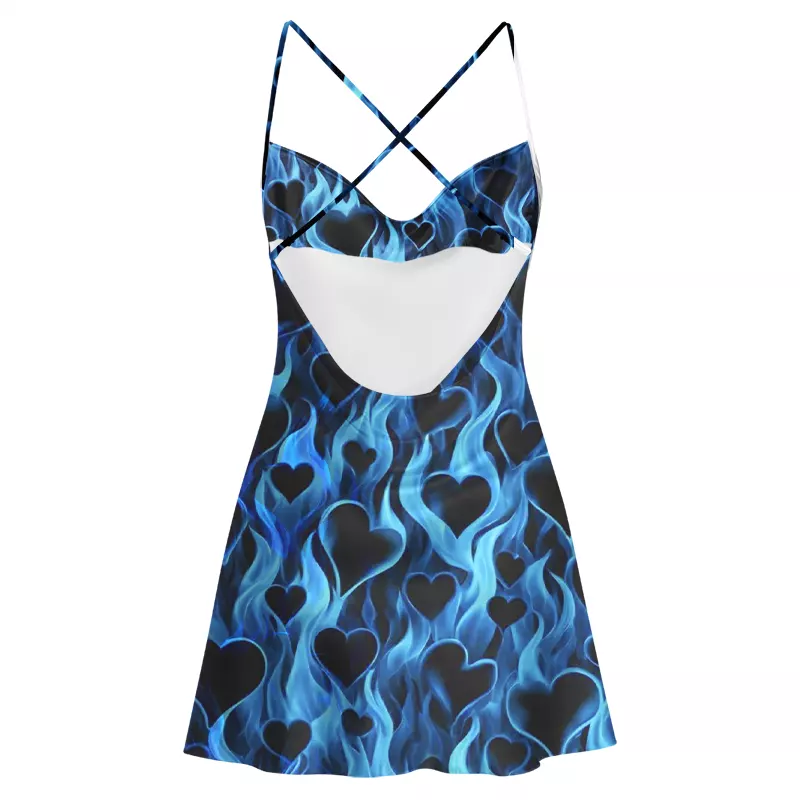Soulisfree Flame Heart  Satin Mini Dress