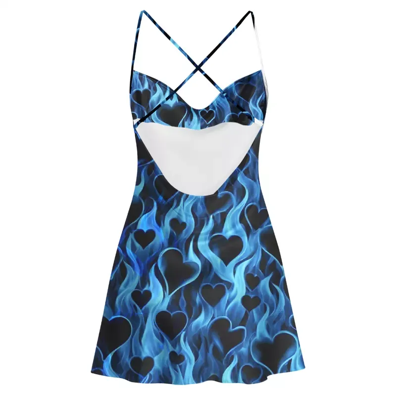 Soulisfree Flame Heart  Satin Mini Dress