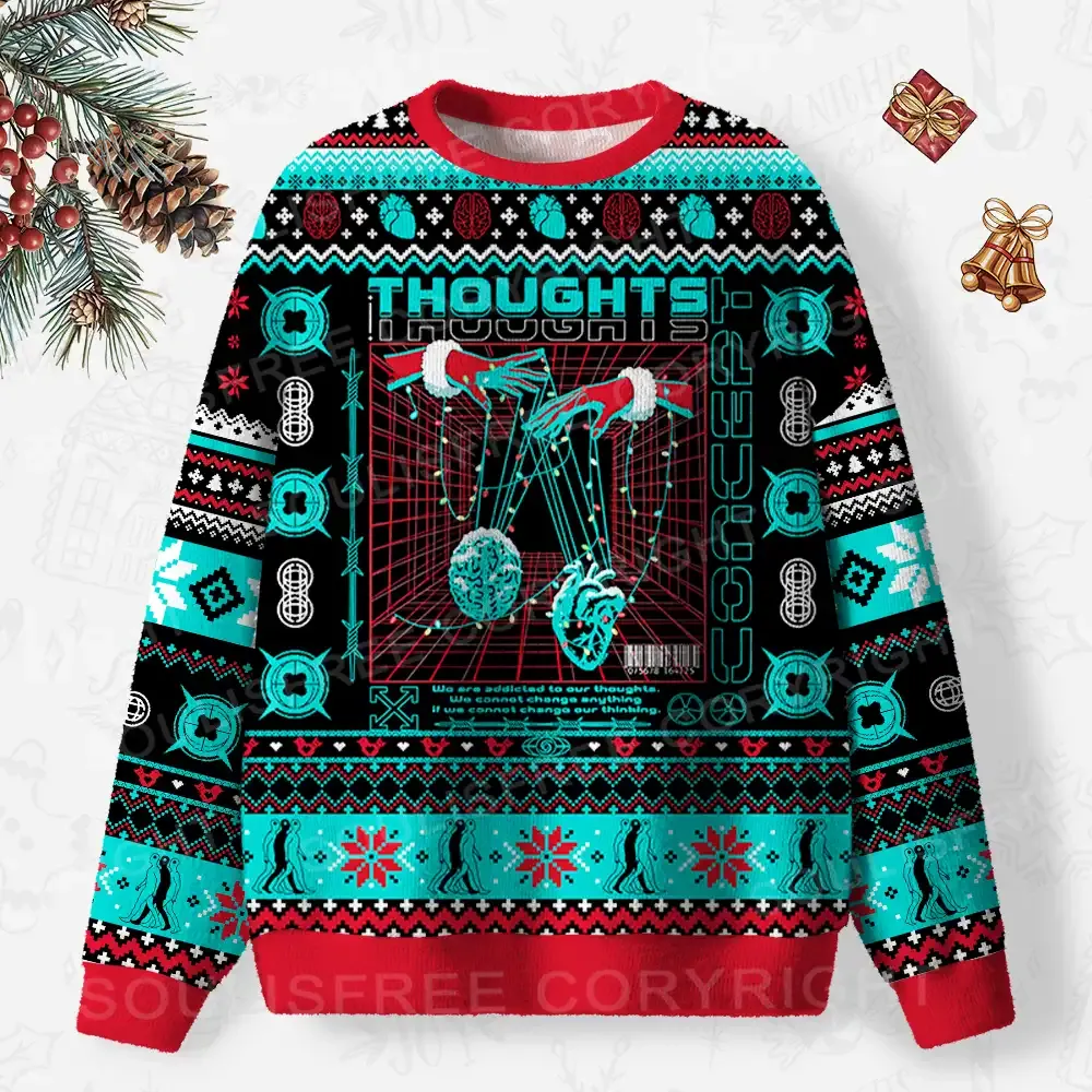 A Clash Of Ideas Ugly Christmas Knit Sweatshirt