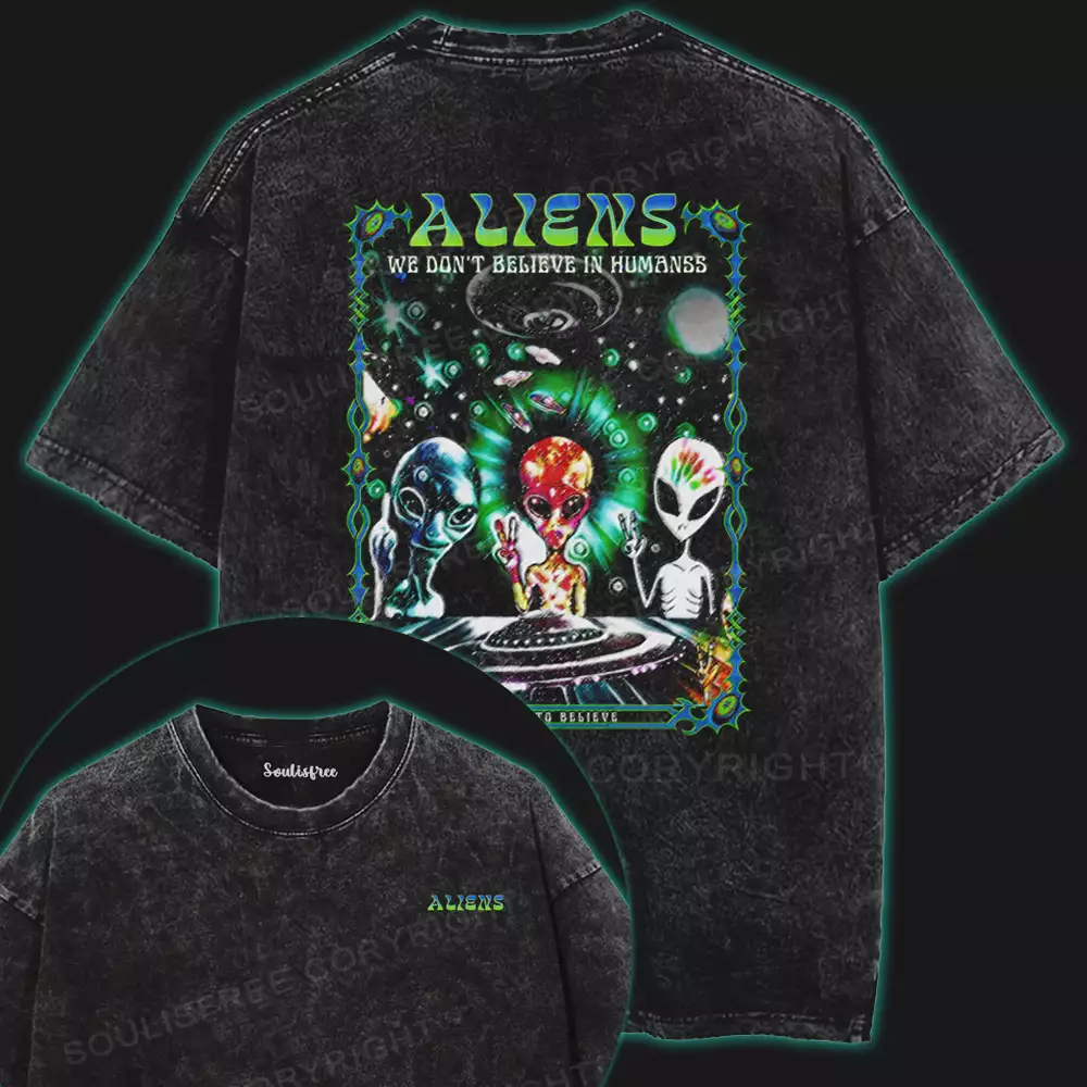 Intergalactic Drifter Washed Alien T-shirt