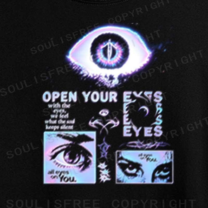 Soulisfree All Eyes On You  Raglan Crop Tee