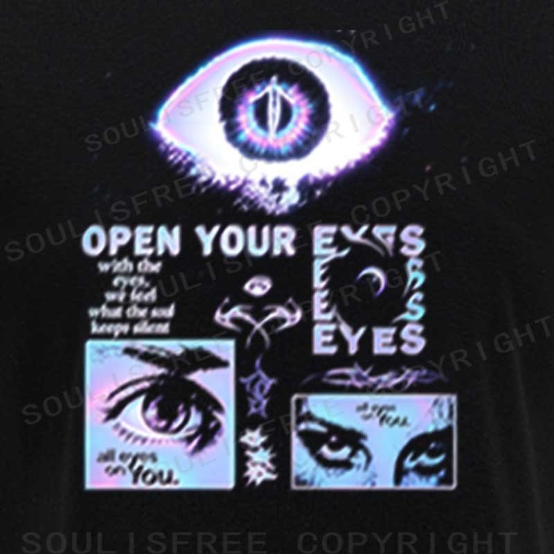 Soulisfree All Eyes On You  Raglan Crop Tee