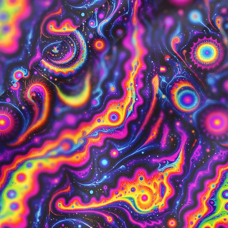 Soulisfree Psychedelic Nebula Vibrant Cowl Neck Satin Mini Dress