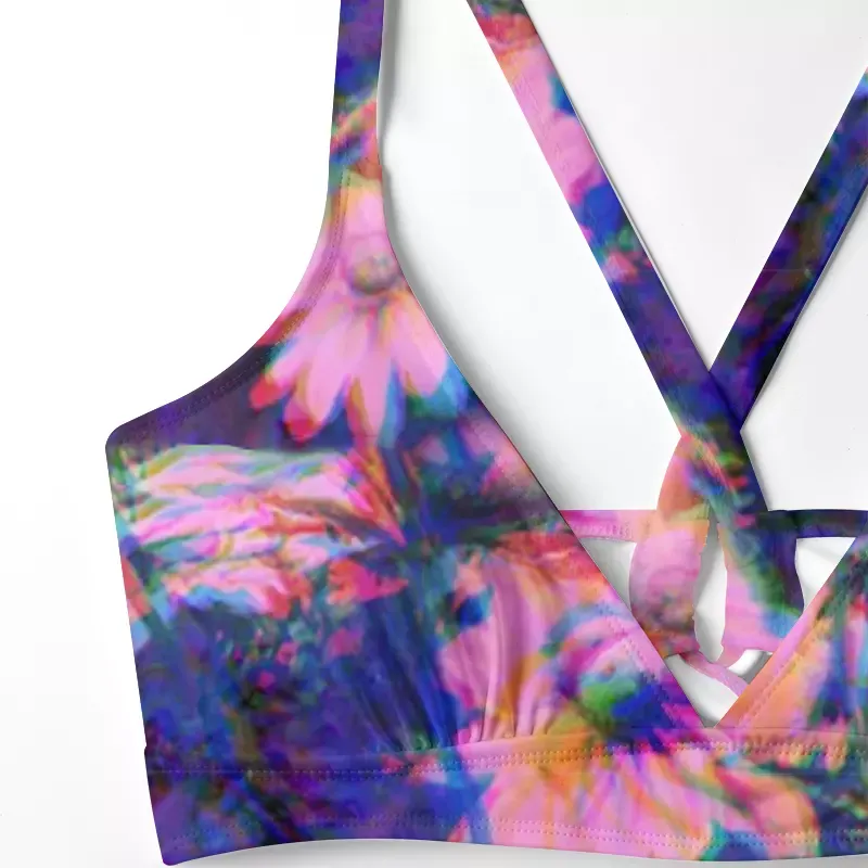 Soulisfree Iridescent Bloom  Glitch Cross Bikini