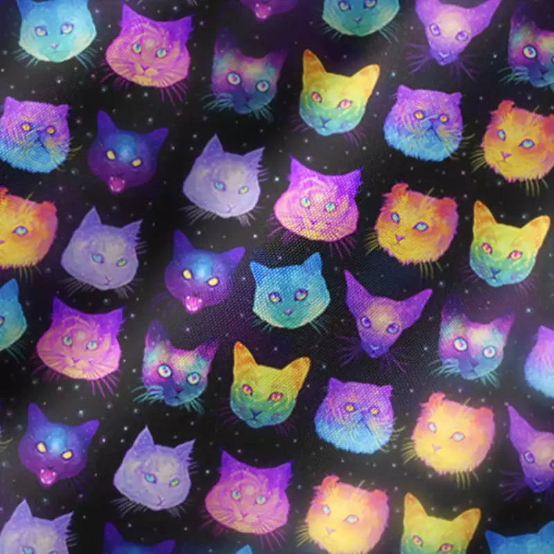 Soulisfree Cosmic Cats Square Neck Maxi Dress