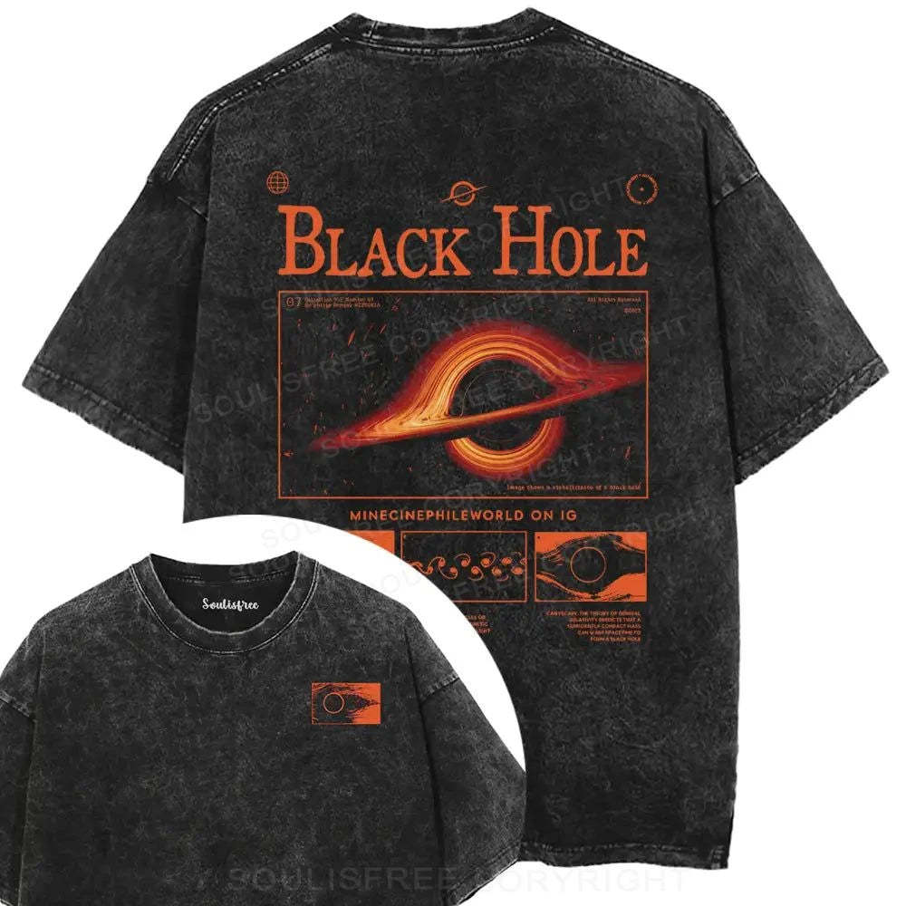 Designed Explore Black Holes washed t-shirts