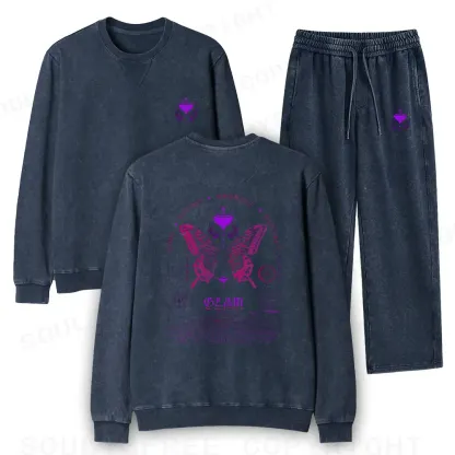 Gods Living Among Us Washed Matching Sweatshirt and Jogger Set